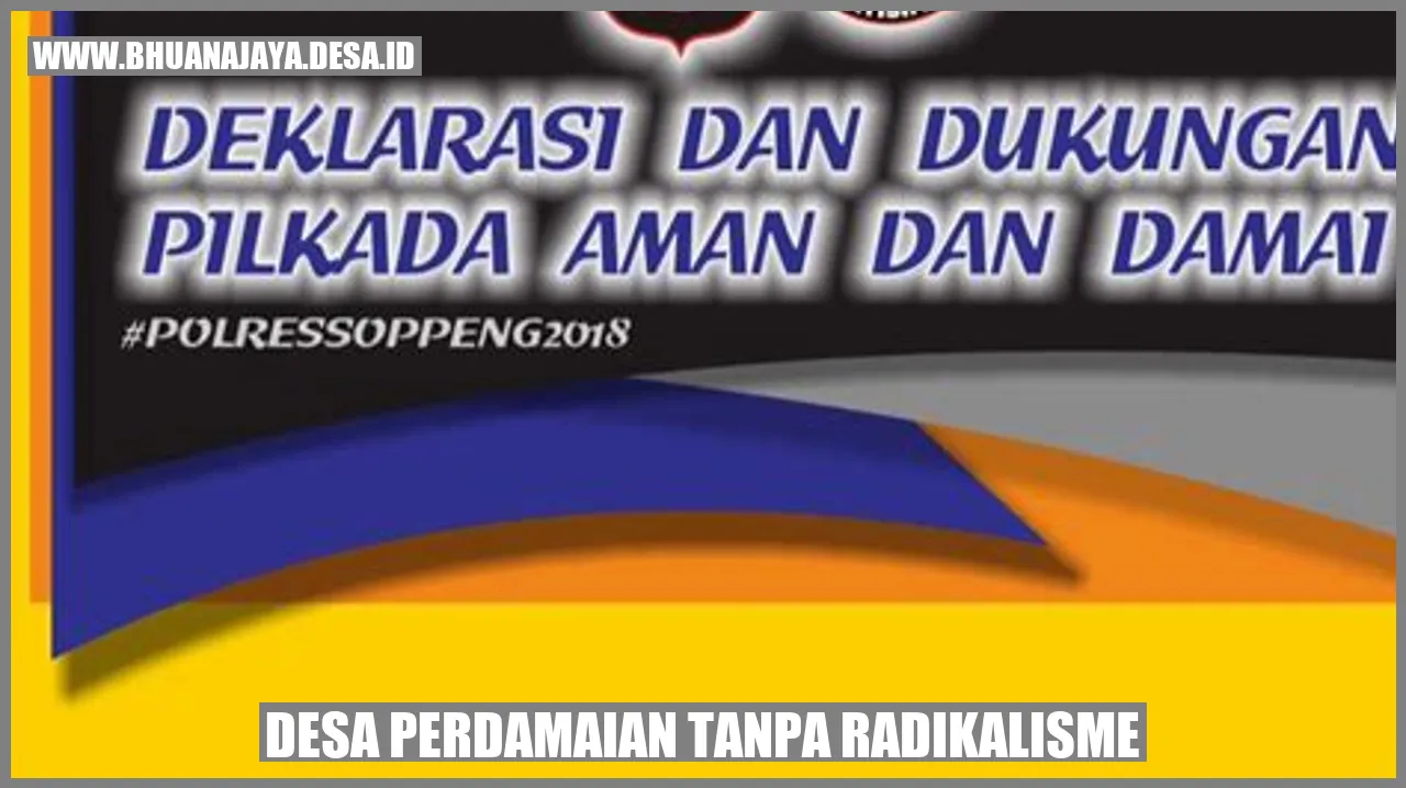 Desa perdamaian tanpa radikalisme