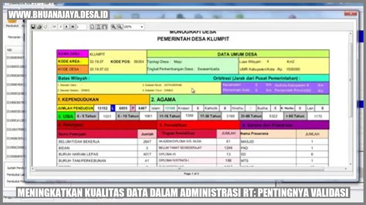 Meningkatkan Kualitas Data dalam Administrasi RT: Pentingnya Validasi